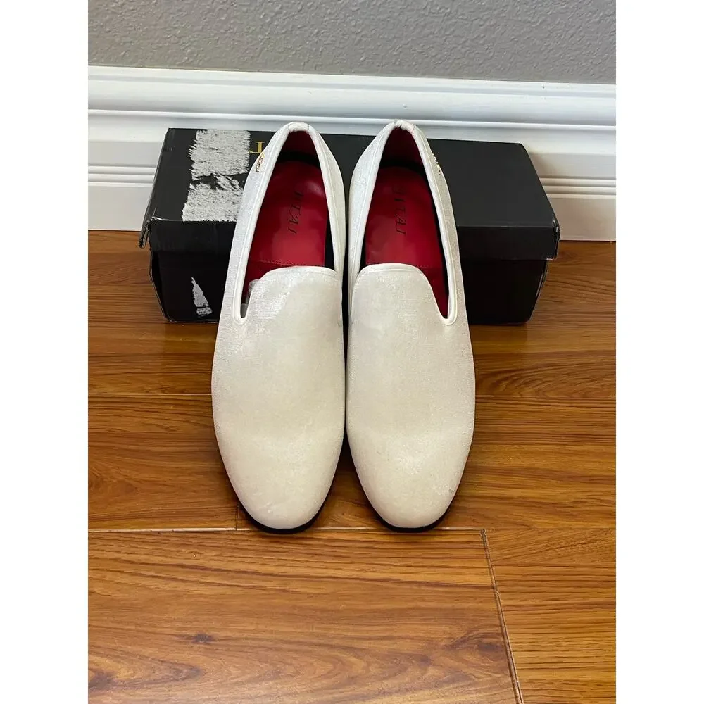 JITAI Luxury Men Shoes White Loafers Size 11